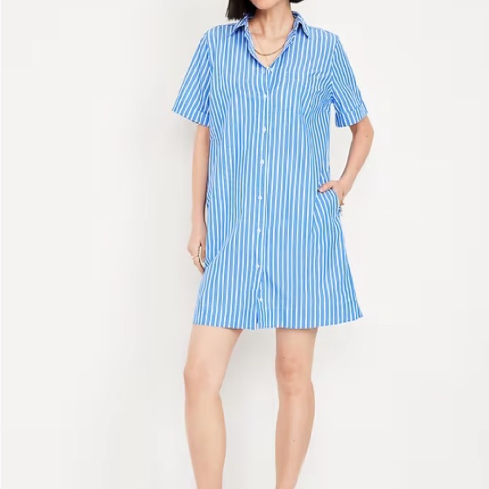 Old Navy Blue and White Striped Dress